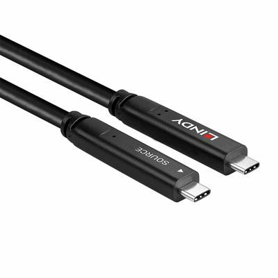 LINDY Type C USB 3.2 Gen 2 & DP 1.4 hybride kabel, 10 m