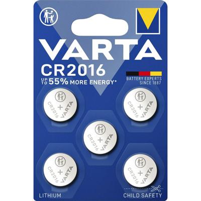 Batterij Varta knoopcel CR2016 lithium blister à 5stuk