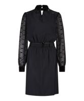 Zip73 Twisted Collar Dress W25/212/02/001 Jurk 001 Black - thumbnail