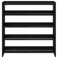 Schoenenrek 80x25x81 cm bewerkt hout zwart - thumbnail