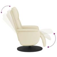 Fauteuil verstelbaar met voetensteun kunstleer crmekleurig - thumbnail
