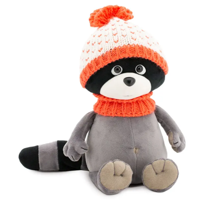 Orange Toys knuffel wasbeer met oranje muts Orange Toys knuffel wasbeer met oranje muts