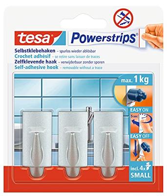 tesa POWERSTRIPS® Zelfklevende haak Small Trend Chroom (mat) Inhoud: 3 stuk(s) tesa POWERSTRIPS® Zelfklevende haak Small Trend Chroom (mat) Inhoud: 3 stuk(s)