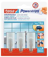 tesa POWERSTRIPS® Zelfklevende haak Small Trend Chroom (mat) Inhoud: 3 stuk(s) - thumbnail