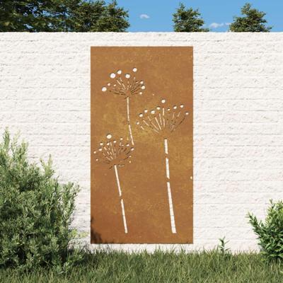 VidaXL Wanddecoratie tuin bloemenontwerp 105x55 cm cortenstaal VidaXL Wanddecoratie tuin bloemenontwerp 105x55 cm cortenstaal