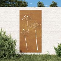 VidaXL Wanddecoratie tuin bloemenontwerp 105x55 cm cortenstaal - thumbnail