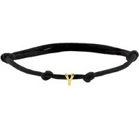 Armband Letter 5,5 x 5 mm satijn-geelgoud zwart 13-26 cm - thumbnail