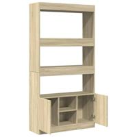 Hoge kast 92x33x180 cm bewerkt hout sonoma eikenkleurig - thumbnail