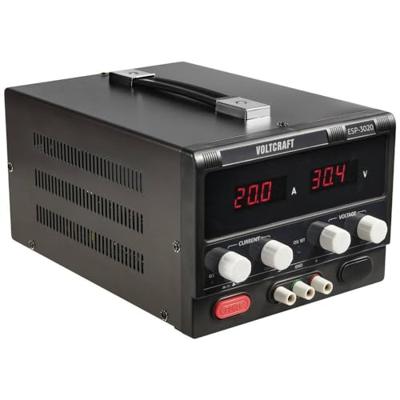 VOLTCRAFT ESP-3020 Labvoeding, regelbaar 0 - 30 V/DC 0 - 20 A 600 W Steekaansluiting 4 mm Smal model Aantal uitgangen: 1 x