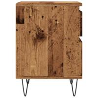 Nachtkastjes 2 st 40x35x50 cm bewerkt hout oud houtkleurig - thumbnail