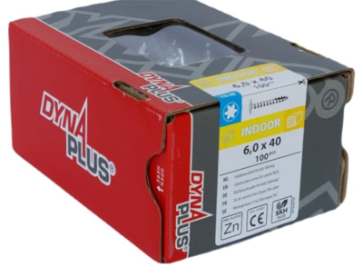 Dynaplus Houtbouwschroef Verzinkt Tellerkop Voldraad +Snijpunt Torx TX30 6.0X40 | 100 stuks - 0286.01.49601 Dynaplus Houtbouwschroef Verzinkt Tellerkop Voldraad +Snijpunt Torx TX30 6.0X40 | 100 stuks - 0286.01.49601