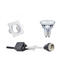 LED Spot Set - GU10 Fitting - Inbouw Vierkant - Mat Wit - Kantelbaar 80mm - Philips - MASTER 927 36D VLE - 3.7W - Warm Wit 2200K-2700K - DimTone Dimbaar - thumbnail