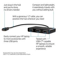 HP Inc. HP USB-C to USB-A Hub USB-C (USB 3.2 Gen 2) multiport hub Meerdere kleuren - thumbnail