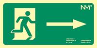 Bord Normaluz Evacuación flecha derecha PVC 32 x 16 cm - thumbnail