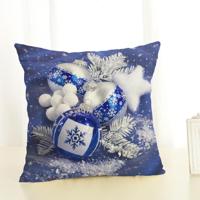 Kerst decoratie katoen en linnen kussen Office Home kussen zonder kussen grootte: 45x45cm (Blue Christmas) - thumbnail