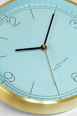 Wandklok 25cm-Geruisloos-Groen/Turkoois/Wit/Zwart-Metaal-NeXtime 'Bolero'