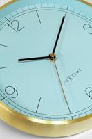 Wandklok 25cm-Geruisloos-Groen/Turkoois/Wit/Zwart-Metaal-NeXtime 'Bolero' - thumbnail