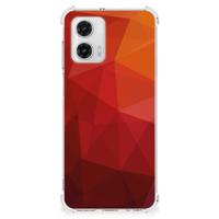 Shockproof Case voor Motorola Moto G73 Polygon Red - thumbnail