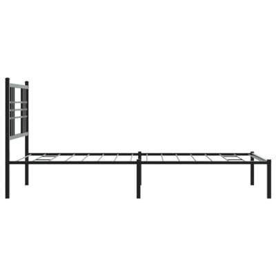 Bedframe met hoofdbord metaal zwart 90x190 cm Bedframe met hoofdbord metaal zwart 90x190 cm