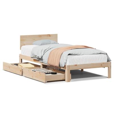 Bedframe met lades massief grenenhout 90x190 cm