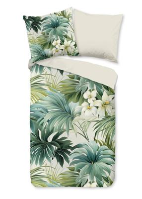 Pure Dekbedovertrek "bladeren en bloemen" - Groen - (135x200 cm) - Microfiber