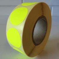 Etiket 25 mm rond fluor geel 1000 rol - thumbnail