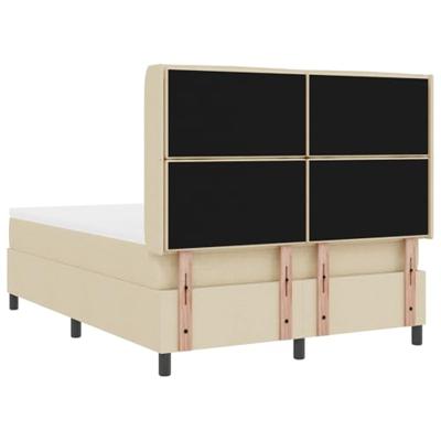 Boxspring bed met matras met hoofdeinde Crème 160 x 200 cm Stof