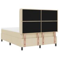Boxspring bed met matras met hoofdeinde Crème 160 x 200 cm Stof - thumbnail