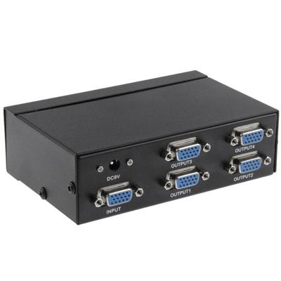 FJ-2504A 4 Poort VGA Video Splitter met hoge resolutie van 1920 x 1440, ondersteunt 250MHz Video Bandbreedte FJ-2504A 4 Poort VGA Video Splitter met hoge resolutie van 1920 x 1440, ondersteunt 250MHz Video Bandbreedte