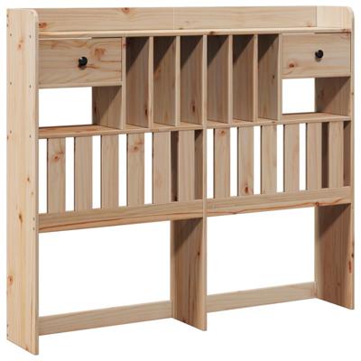 Bed met boekenkast zonder matras massief grenenhout 135x190 cm