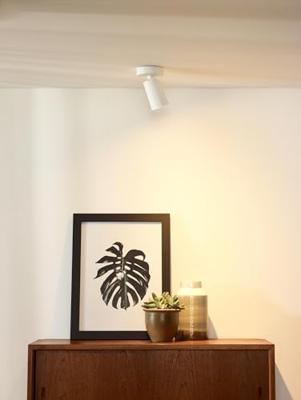 Lucide XYRUS - Plafondspot - Ø 9 cm - LED Dim to warm - GU10 - 1x5W 2200K/3000K - Wit