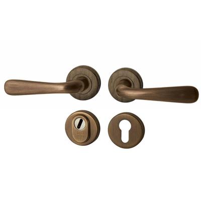 Hardbrass Achterdeurset Silvia compleet SKG3 met kerntrekbeveiliging - mat brons