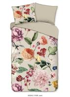 Descanso Dekbedovertrek "bloemen" - Zand - (140x200/220 cm) - Biologisch Katoen satijn - thumbnail