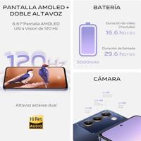 VIVO V40 SE 5G Smartphone, Android mobiele telefoon, 8 GB + 256 GB, 120 Hz AMOLED-display, 50 MP drievoudige camera, 5000 mAh-batterij, dual-sim-mobiele telefoon, zwart - thumbnail