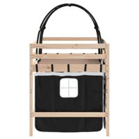 Kinderhoogslaper met tunnel 90x190 cm grenenhout wit en zwart - thumbnail