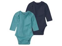 lupilu 2 baby rompers (Donkerblauw/groen, 74/80) - thumbnail