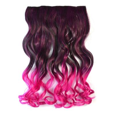 Eendelige naadloze Hair Extension stuk kleur verloop grote golf lang Curling Clip Type haarstukje Eendelige naadloze Hair Extension stuk kleur verloop grote golf lang Curling Clip Type haarstukje