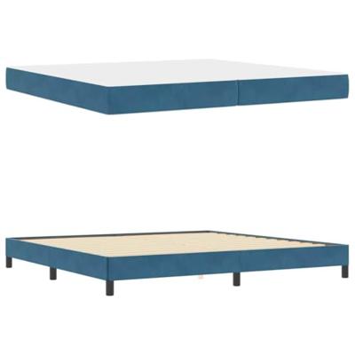 Boxspringbed met matras Donkerblauw 200 x 200 cm Fluweel