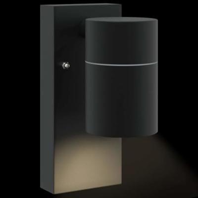 VidaXL Buiten wandlamp 2 pcs zwart 6,5 x 10,5 x 16 cm rvs en glas