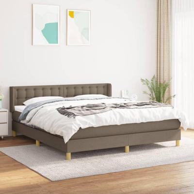 Boxspring met matras stof taupe 160x200 cm