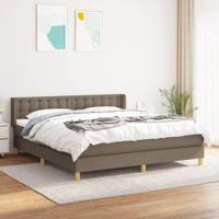 Boxspring met matras stof taupe 160x200 cm - thumbnail