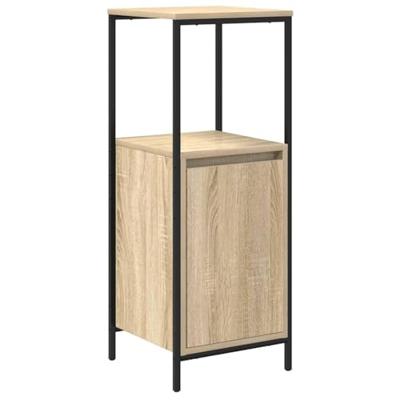 Badkamermeubelset 5 pcs Sonoma Eiken en Zwart Bewerkt hout