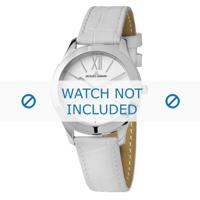 Jacques Lemans horlogeband 1-1840B Leder Wit + standaard stiksel - thumbnail