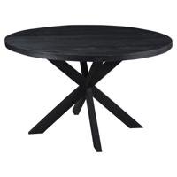 LivingFurn Ronde Eettafel 'Kala' 150cm Mangohout, kleur zwart - thumbnail