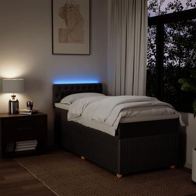 Boxspring met matras stof donkerbruin 80x200 cm