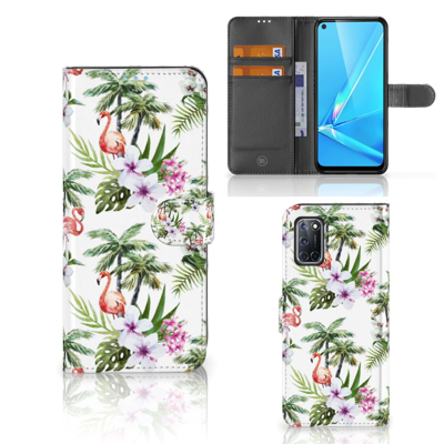 OPPO A72 | OPPO A52 | Telefoonhoesje | Met pasjeshouder | Flamingo Palms OPPO A72 | OPPO A52 | Telefoonhoesje | Met pasjeshouder | Flamingo Palms