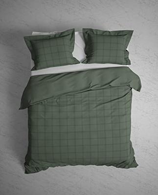 Heckett Lane Dekbedovertrek Katoen Satijn Diamant - mineral green 240x200/220cm