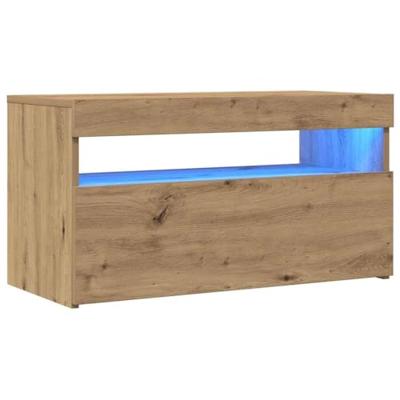 Tv-meubels met LED 2 st bewerkt hout artisanaal eiken