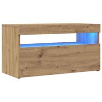 Tv-meubels met LED 2 st bewerkt hout artisanaal eiken - thumbnail