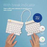 R-GO Tools Split Break Toetsenbord Bluetooth QWERTY, US-Engels Wit Ergonomisch - thumbnail